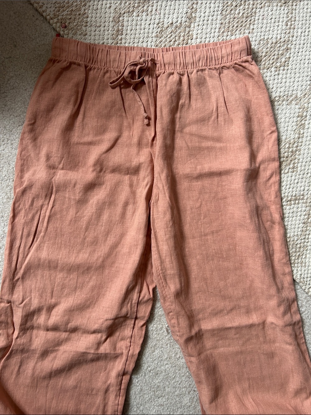 Wilfred Free Dusty Rose Drawstring Linen Pants